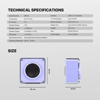 FANTECH ลำโพง ลำโพงเกมมิ่ง ลำโพงบลูทูธ พกพาได้ เสียงแน่น Bluetooth 5.4 สำหรับเกมเมอร์ รุ่น BS152