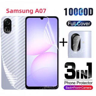 สําหรับSamsung A07 4G 2025 3in1 ด้านหน้าด้านหลังเลนส์Hydrogelฟิล์มสําหรับSamsung Galaxy A17 A27 A37 A57 SamsungA07 SamsungA17 Samsung 07 17 LTE 4G 5G 2025 ป้องกันหน้าจอไม่แก้ว