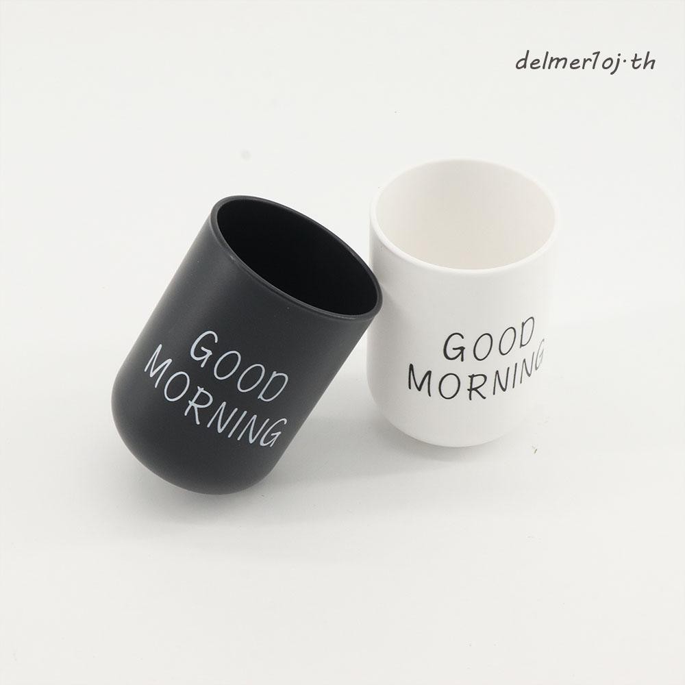 DELMER1OJ Good Morning Cup สําหรับเครื่องดื่มReusableแบบพกพาผู้ถือแปรงสีฟันOrganizerถ้วยดื่มDrinkwar