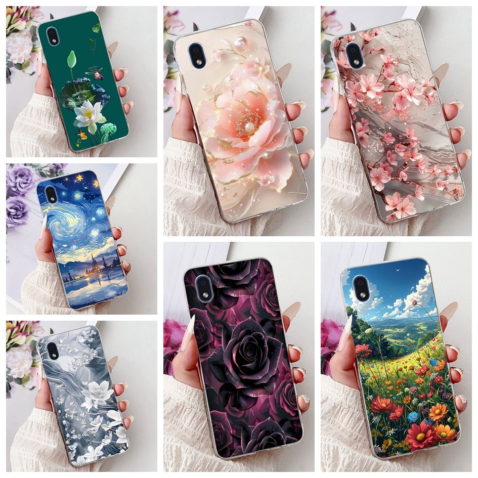 ปลอกใหม่สําหรับ Samsung Galaxy A01 Core / M01 Core Case SM-A013G SM-M013F แฟชั่นดอกไม้หินอ่อนซิลิโคน