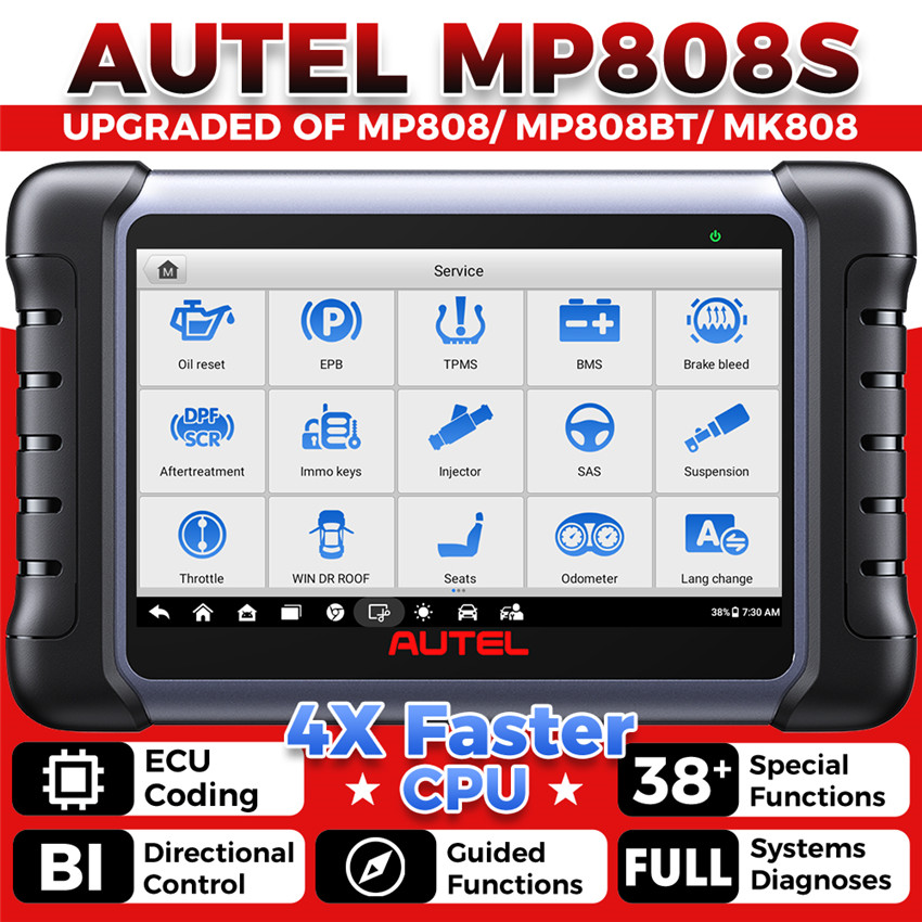 COD Autel MaxiPRO MP808S เครื่องมือวินิจฉัย 2 ทิศทางสแกน OBD2 เครื่องสแกนเนอร์รถยนต์ ECU Coding PK M