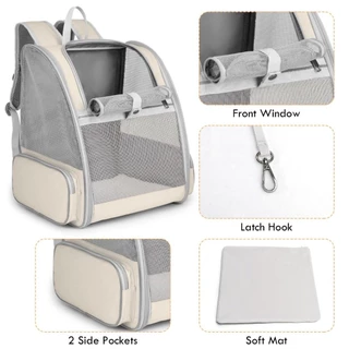 WIFLYZO กระเป๋าเป้สะพายหลัง Cat Carrier กระเป๋าถือแมวความจุขนาดใหญ่ Safety Breathable แบบพกพากันน้ํา Cat Transport Bag Cat