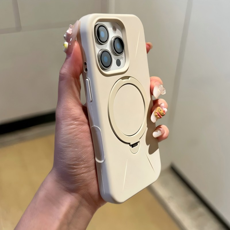 แมตต์ ซิลิโคน soft case /พร้อมขายึด/สีขาว เคส เข้ากันได้ For iPhone 11 12 13 14 15 16 Pro Max case Matte Anti-ลายนิ้วมือ เป็นมิตรกับผิวแม่เหล็กกันกระแทกฝาหลัง