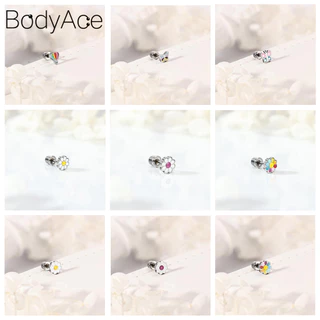 Bodyace 1 Pc 20G Rainbow ดอกไม้ต่างหู Star Ear Stud กระดูกอ่อนเจาะหู Conch ต่างหู Moon Body เครื่องประดับ