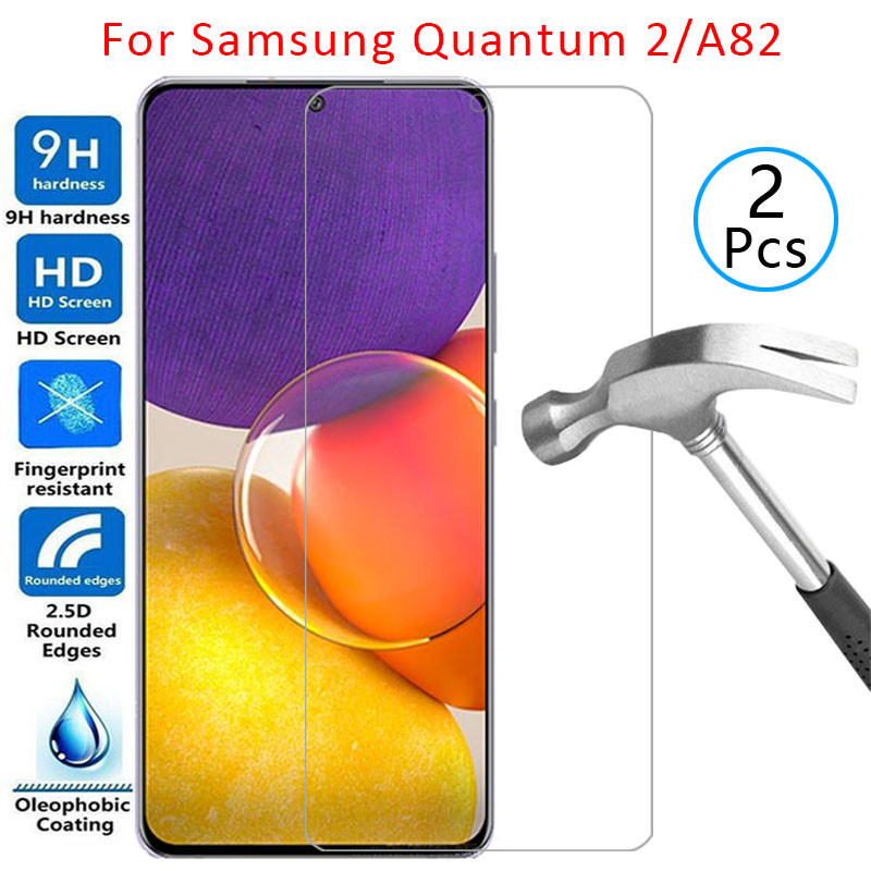 SAMSUNG เคสสําหรับSamsung a82 Quantum 2 ฝาครอบป้องกันหน้าจอกระจกนิรภัยเราGalaxyมี82 82a Quantumป้องก