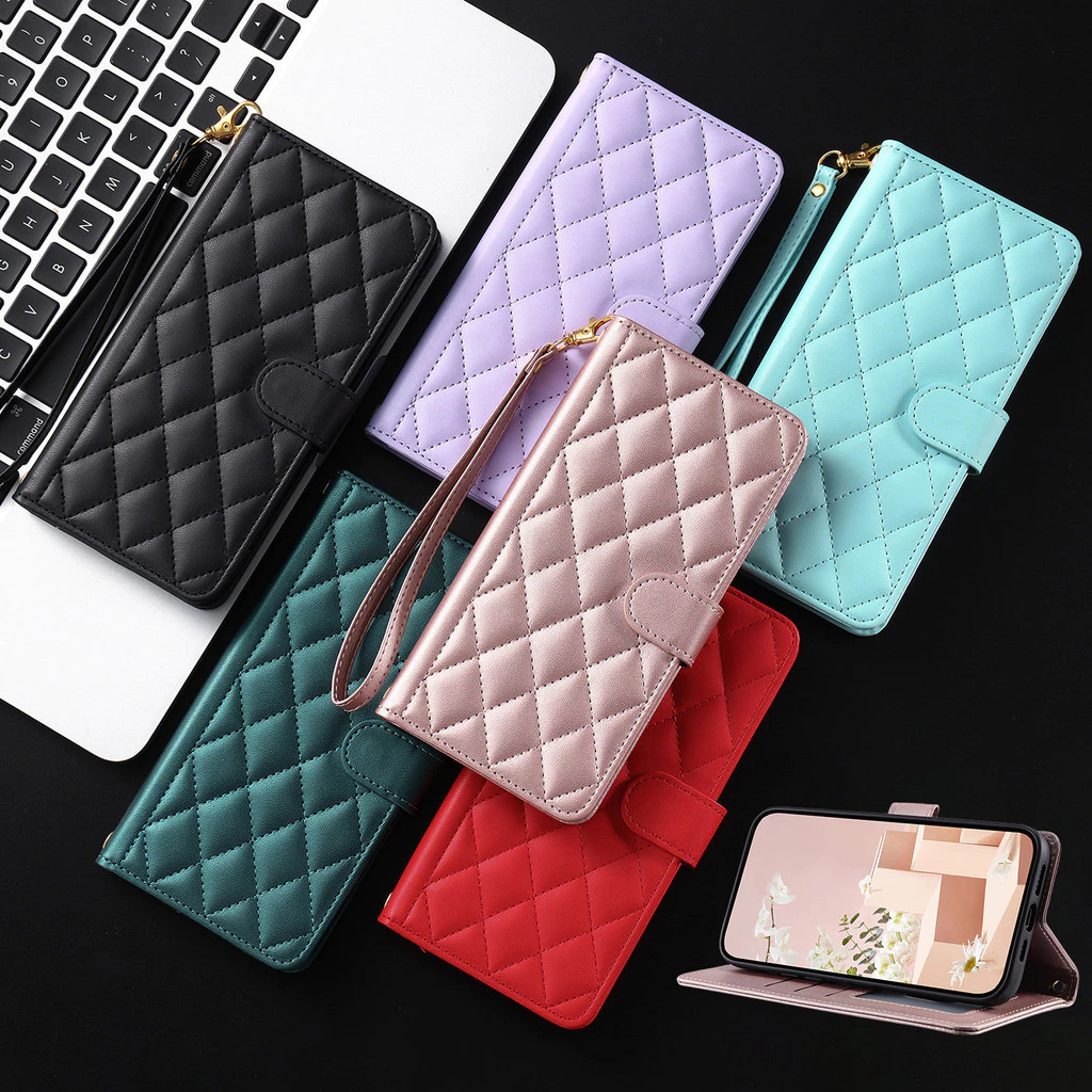 เคสออปโป้ Case for OPPO A6 A6c A6t A6x A6s A5 A5i A5x A3x A3 4G Reno 15 Pro Max 15F 14 F 14F 13F 12F 12 รีโน่ 13 Pro 5G เคสโทรศัพท์หนัง PU TPU นิ่ม ฝาพับ พร้อมช่องใส่บัตร และสายคล้อง และสายคล้อง Leather Wallet Flip Cover Strap QNGD