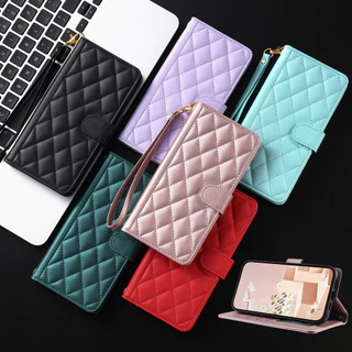 เคสออปโป้ Case for OPPO A6 A6c A6t A6x A6s A5 A5i A5x A3x A3 4G Reno 15 Pro Max 15F 14 F 14F 13F 12F 12 รีโน่ 13 Pro 5G เคสโทรศัพท์หนัง PU TPU นิ่ม ฝาพับ พร้อมช่องใส่บัตร และสายคล้อง และสายคล้อง Leather Wallet Flip Cover Strap QNGD