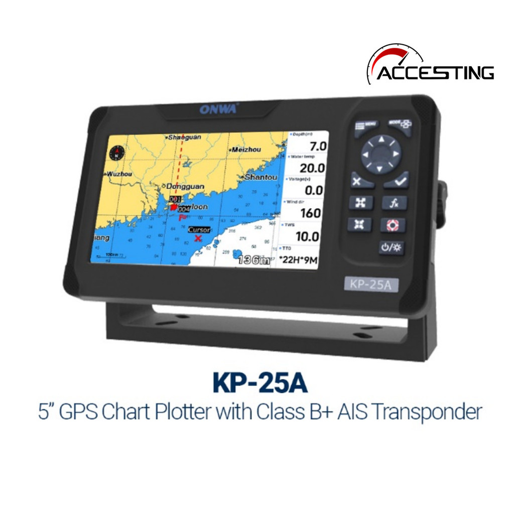 Onwa KP-25/KP-25A 5 นิ้ว Marine GPS Chart Plotter SBAS Marine Navigator Locator จอแสดงผลฟังก์ชั่นสนั