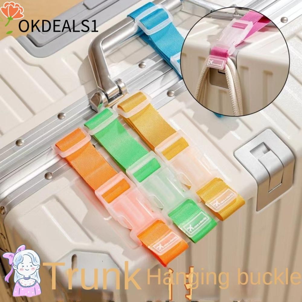 Dealshop สายรัดบรรจุกล่องกระเป๋าเดินทาง, สายรัดรักษาความปลอดภัยกระเป๋าเดินทางแบบพกพาที่ปลอดภัย, อุปกรณ์การเดินทางไนลอนเข็มขัดกระเป๋าแบบปรับได้