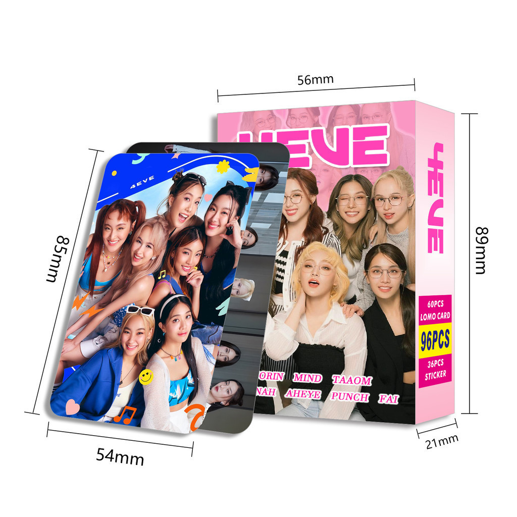 การ์ด LOMO 4eve Photocard Mind Jorin Taaom Hannah Fai Punch Aheye 96 ชิ้น/กล่อง Fanmade Matte Coated