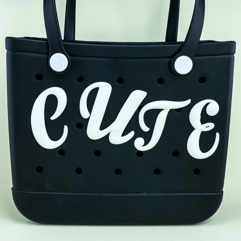 ตัวอักษรสีขาว A-Z กระเป๋า Jibbitz อุปกรณ์ตกแต่งกระเป๋า ติดกระเป๋า Bogg bag DIY accessories Charms ถอดได้ สำหรับกระเป๋าชายหาด