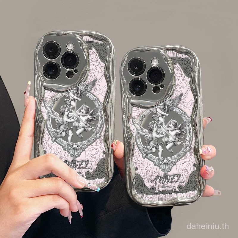 เหมาะสําหรับเคสโทรศัพท์ลายขอบโค้งไฟฟ้า iPhone Hollow Angel CNGZ