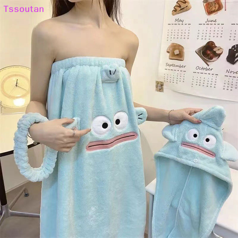 [TSST] เสื้อคลุมอาบน้ํา ผ้าขนหนู ผ้าฟลีซ แบบแห้งเร็ว ดูดซับน้ําได้ดี สําหรับผู้หญิง TAN