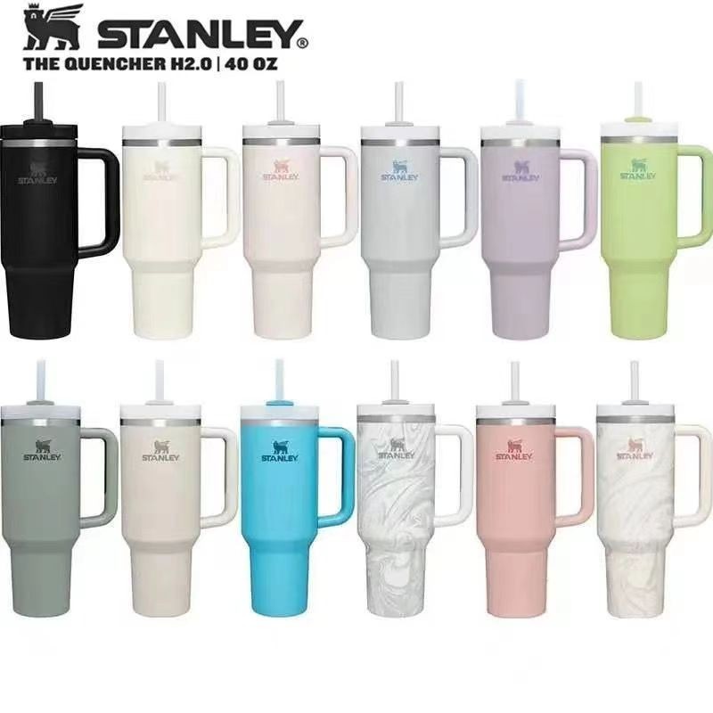 (ในสต็อก) (25+สี)Stanley รุ่นที่สอง 40oz/1200ml กระติกน้ําร้อนสแตนเลสถ้วยกีฬา
