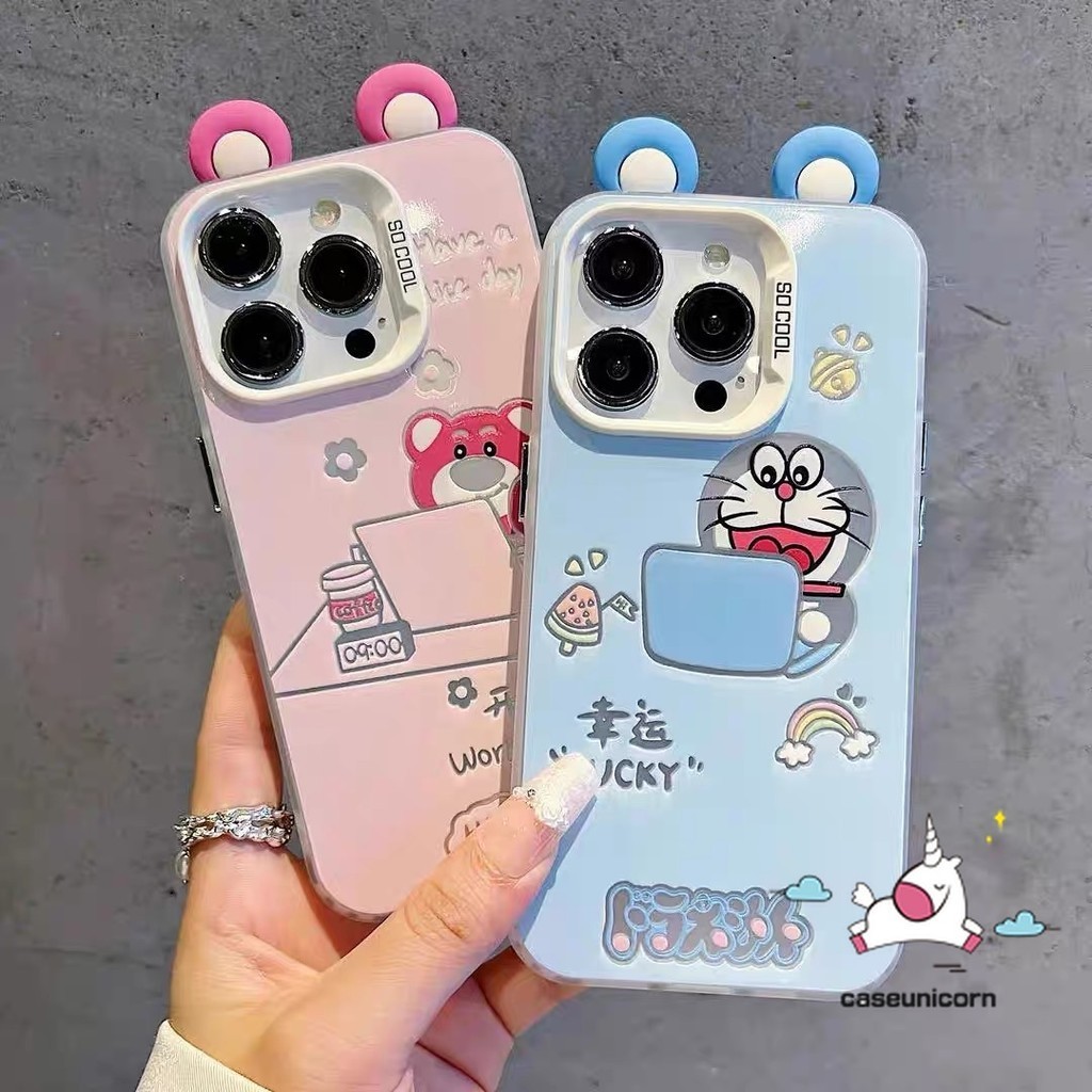 สําหรับrealme C67 C51 C51s C15 C53 C35 C20 C25 หมายเหตุ 50 C31 C12 C11 C55 C21 C17 C30 11 9i 5s 6i 8i 5 7i 5 7i 5i 5i C25i C21Y ล็อตโซ่การ์ตูนC33 C20DหมีDโดราเอมอนน่ารัก เคสตุ๊กตา
