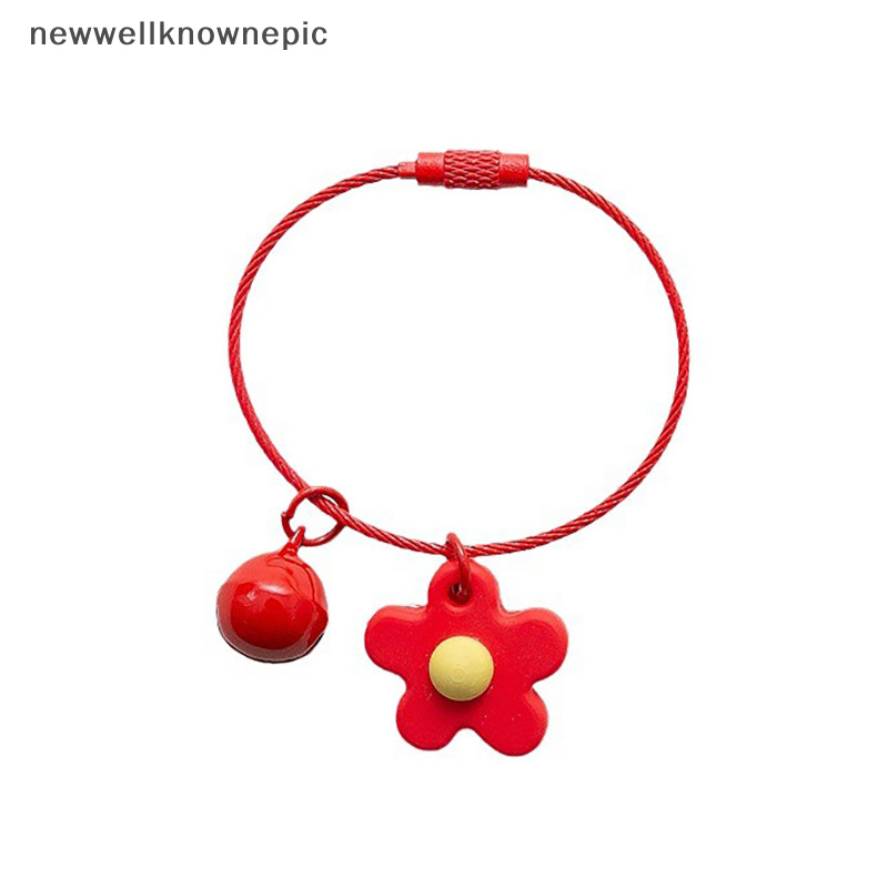 Newwellknownepic Candy สีดอกไม้ Key Chain หวานเชือกลวดจี้ Bell รถ Key แหวนกระเป๋าเป้สะพายหลัง Ch กระเป๋าตกแต่ง TH