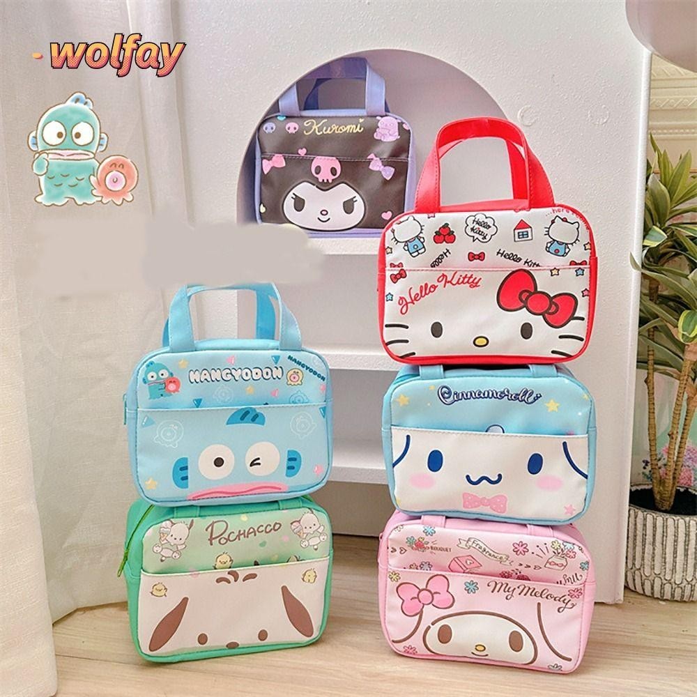 SANRIO กระเป๋าเก็บความร้อน วูลฟ์ลี กระเป๋าใส่ข้าวกลางวันลายการ์ตูน ซานริโอ เด็กผู้หญิง น่ารัก ความจุขนาดใหญ่ กระเป๋าใส่อาหาร