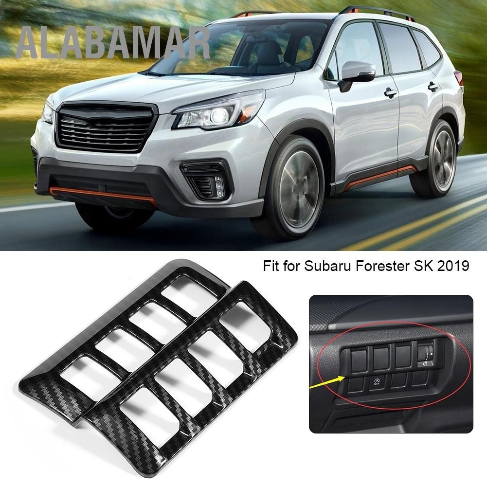 ALABAMAR ไฟหน้ารถปรับสวิทช์ฝาครอบตกแต่งกรอบ Fit สำหรับ Subaru Forester SK 2019