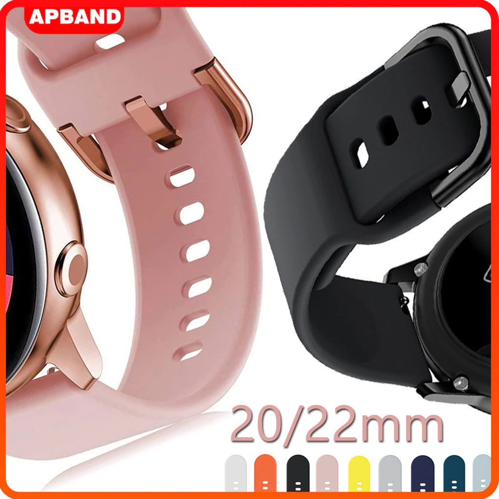 สายซิลิโคน 20/22 มม. สำหรับ Samsung Galaxy Watch FE 7 6 5/ Huawei GT 5 2 3 4 สมาร์ทนาฬิกาสปอร์ตสายคล้องคอ/Amazfit Bip 6