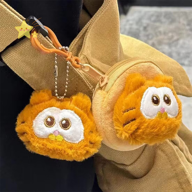 [JBTH] Plush Garfield Coin Purse พวงกุญแจน่ารักซิปเหรียญกระเป๋าสตางค์หูฟังกระเป๋าเก็บกระเป๋าเป้สะพายหลังจี้ Ch [JB]