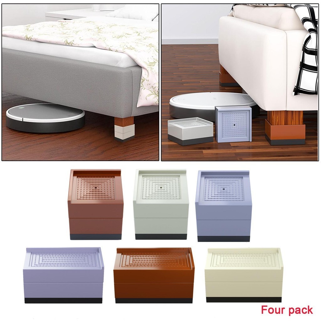 [besteffy1] หรือเฟอร์นิเจอร์เตียงสีดําสแควร์เฟอร์นิเจอร์ขา, เท้าพื้น, ยกเตียงสําหรับงานหนัก