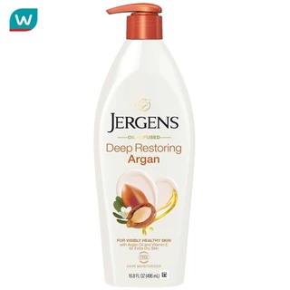 Jergens เจอร์เกนส์ ออยล์-อินฟิวส์ ดีพ รีสโตร์ริ่ง อาร์แกน 24-Hour มอยส์เจอไรเซอร์ 496 มล.