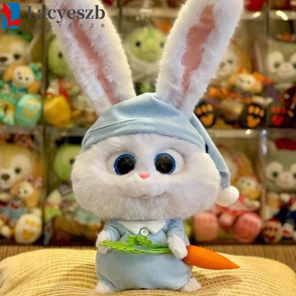 Lacyeszb ของเล่นตุ๊กตาสโนว์บอล, Secret Life Pets Movable Ears ตุ๊กตากระต่าย, ของขวัญสาวตุ๊กตาการ์ตูน 30 ซม.แครอทกระต่ายตกแต่งห้อง