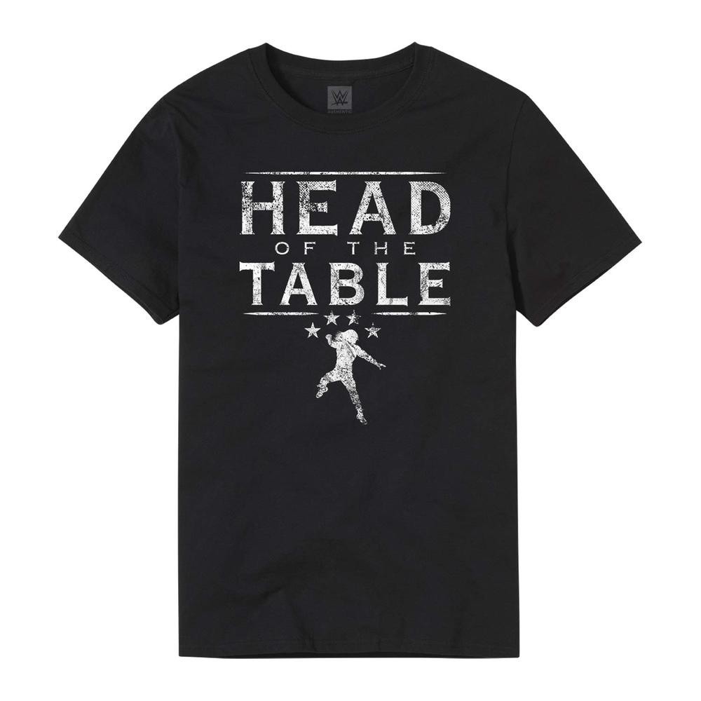 เสื้อยืดแขนสั้นมีสินค้า DIY Shirt Roman Reigns "Head Of The Table" Authentic WWE T-Shirt ZCPg Men's 