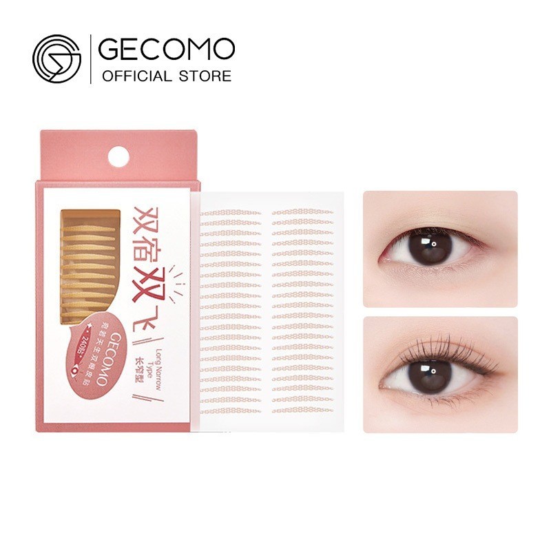 Gecomo สติ๊กเกอร์ตาสองชั้นที่มองไม่เห็นลูกไม้ปลอดน้ําไร้ร่องรอย 24 ชิ้น