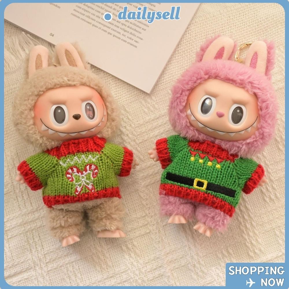 Daily 14-17cm Labubu Doll Labubu Doll เสื้อผ้าตุ๊กตา, เสื้อกันหนาวถักตุ๊กตา Kawaii สีสันสดใส, Labubu|14-17เซนติเมตรของเล่นคริสต์มาสตุ๊กตาอุปกรณ์ลาบู ตุ๊กตา