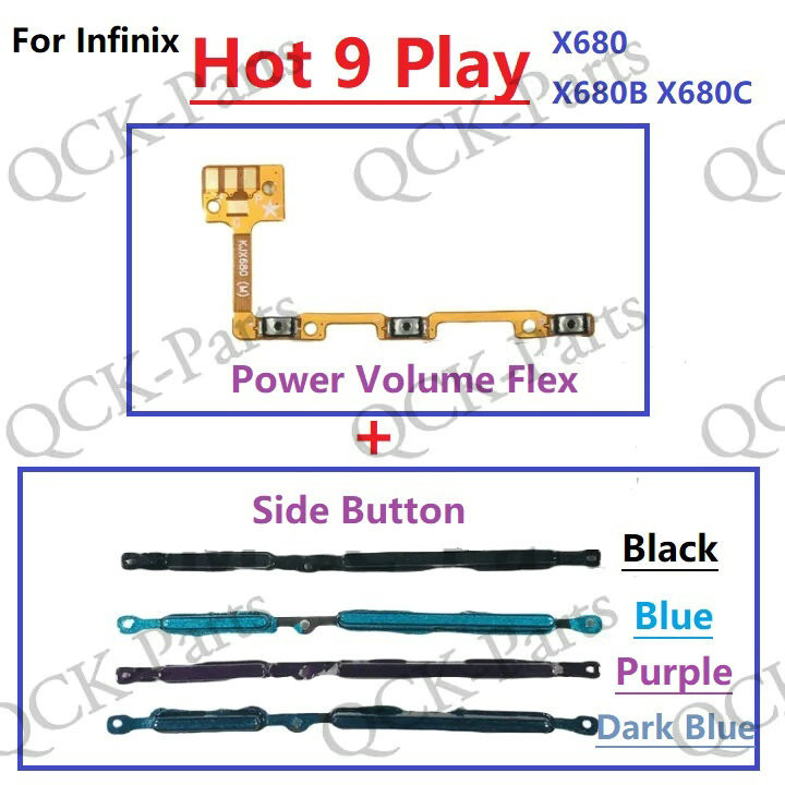 สําหรับ Infinix Hot 9 Play X680 X680B X680C เปิด/ปิดปุ่มสวิทช์ด้านข้าง Volume Up Down ปุ่ม Flex Cable Replacement