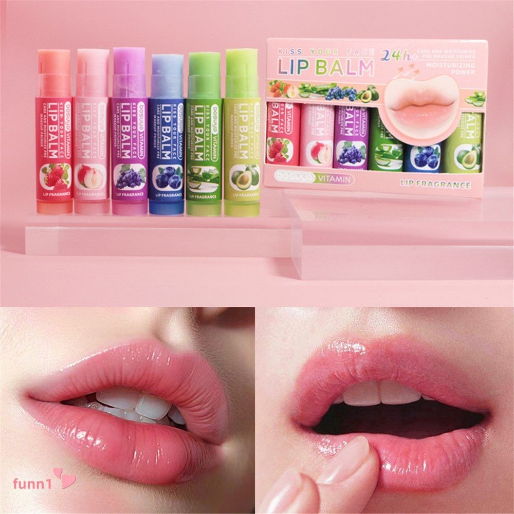 Bosuya Lip Balm Set Moisturizing Care Finishing Lip Pattern Improving Lip Care ลิปสติก