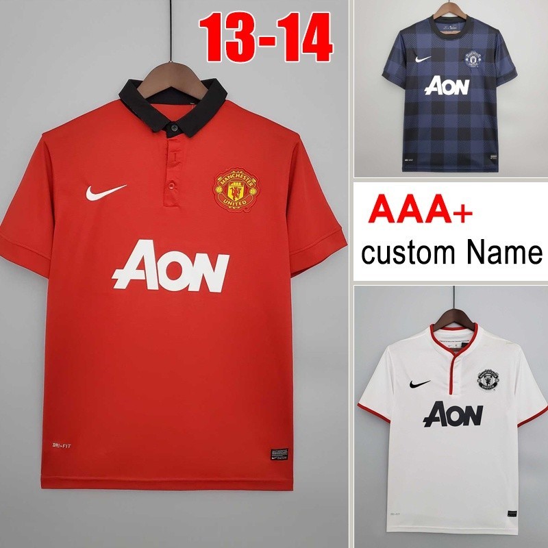 13 14 Retro Jersey Manchester United Jersey MU Home Away Third Retro Soccer Jersey เสื้อฟุตบอลแฟนฉบับที่