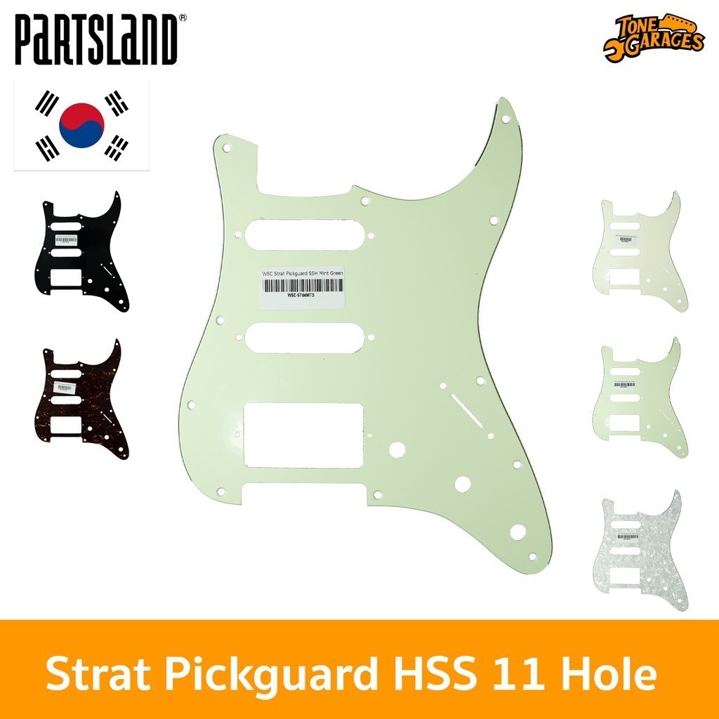 Partsland Strat Pickguard HSS 11 Hole 3 Ply ปิ๊กการ์ด หลายสี