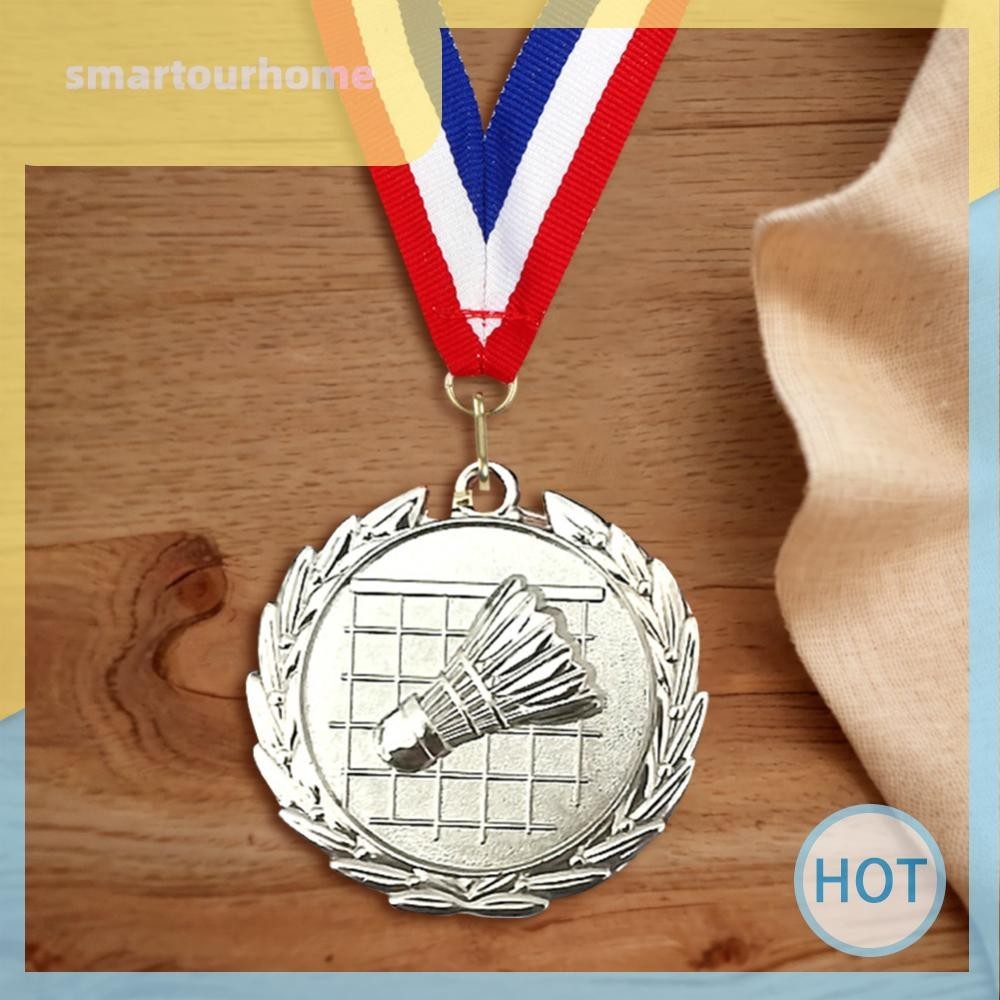 [smartourhome.th] เหรียญแบดมินตัน 5 ซม. เหรียญรางวัลแบดมินตันพร้อมริบบิ้นคอสําหรับกิจกรรมปาร์ตี้