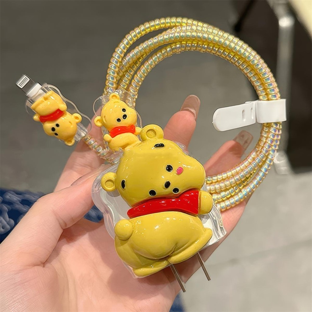 IPhone Charger Protector 18w/20w หมีลูกแมว iPhone Charger Head Cable Protector iPhone Adapter Protec