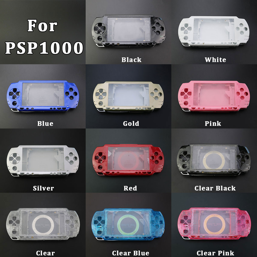 1 ชุดฝาครอบเปลือกเต็มรูปแบบสําหรับ Sony PSP 1000 พร้อมปุ่มชุดไขควง