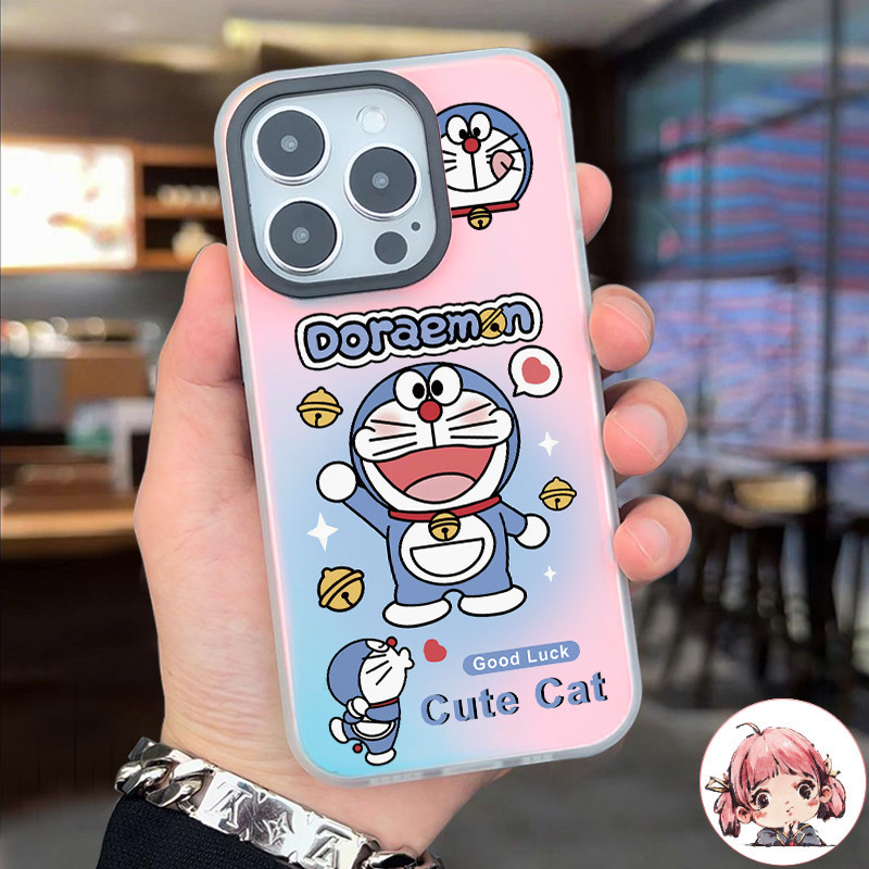 เคสใหม่น่ารัก ต้านทาน เคสโทรศัพท์การ์ตูนโดเร มอน สำหรับไอโฟน11 For iPhone16 17 11 12 13 14 15Pro MAX X XS XR 6 7 8Plus
