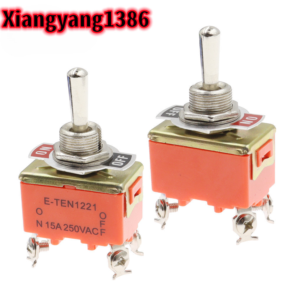 1pcs E-TEN1221 4 Pin SPST 4 Terminal ON-OFF 15A 250V Toggle Switch TEN1221