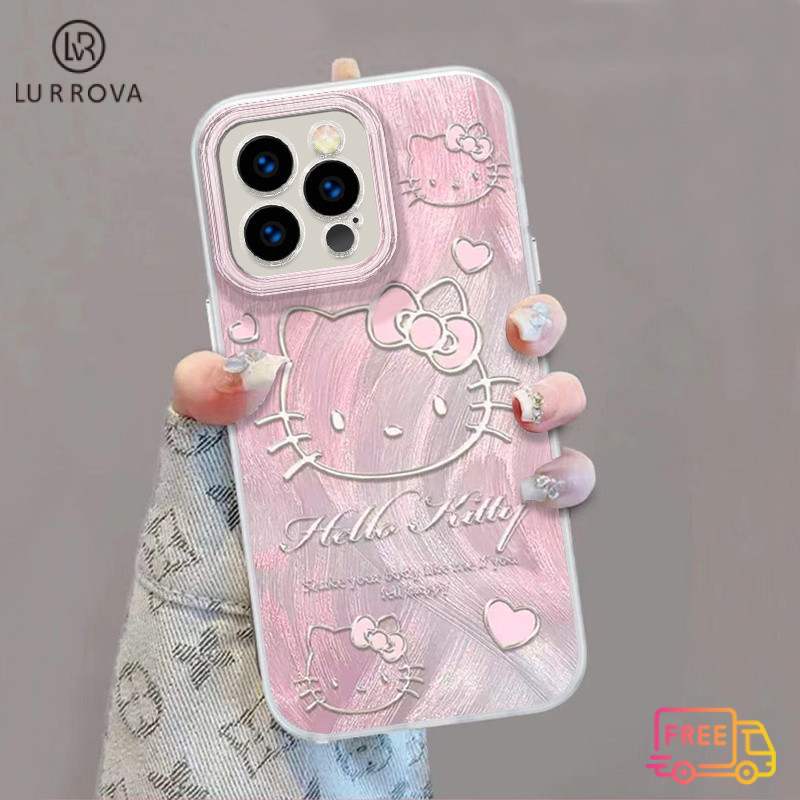 Case สำหรับ VIVO Y28 Y03 Y18 Y02T Y100 Y17S Y27 Y02 Y35 Y22 Y12 Y20 Y21 Y33S Y30 Y15 Y15S Y15A Y12A Y50 Y11 Y11 Y20A Y21 Y11 V25 V25E V27 V29 V30 สีชมพูคิตตี้กันกระแทกโทรศัพท์ TPU