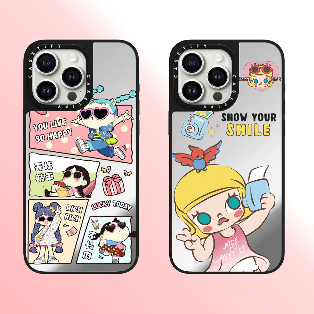 Casetify สติ๊กเกอร์กราฟฟิตีกระจกคุณภาพสูงเคสโทรศัพท์สําหรับสาวสีบลอนด์เหมาะสําหรับ iPhone 15 Pro Max 14 Pro Max 13 Pro Max 15 Pro 14 Pro 13 Pro 12 Pro 12 11 แฟชั่น Anti Drop