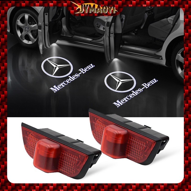 2pcs Mercedes benz รถประตูโลโก้โคมไฟ LED สําหรับ benz W204 C180 C200 C230 C260 C280 C300 Accessories