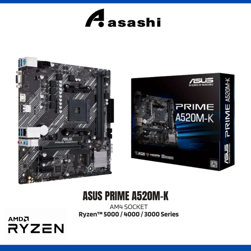 เมนบอร์ด ASUS PRIME A520M-K D4 (AM4) mATX