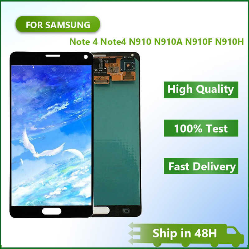 Tested Display High Quality Note 4 LCD For Samsung Galaxy Note 4 Note4 N910 N910A N910F N910H Touc