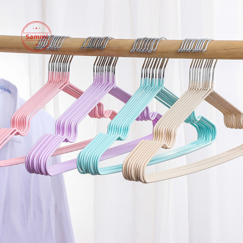Sammi ไม้แขวนเสื้อหนาในครัวเรือน Traceless Simple Coat ไม้แขวนเสื้อโลหะผู้ใหญ่เด็กลื่น Notch Coat ไม้แขวนเสื้อ TH