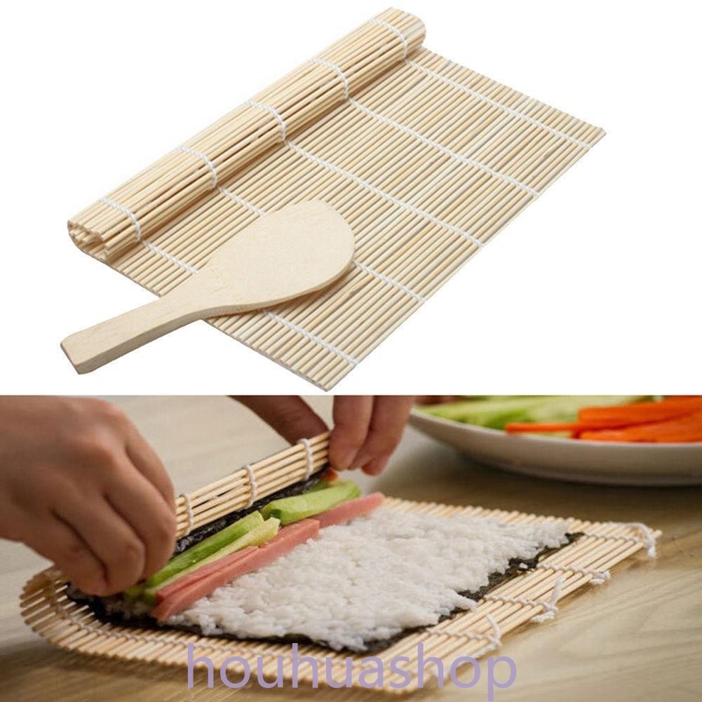 ชุดทําม้วนซูชิแม่พิมพ์ข้าวครัว DIY Mould Roller Mat ชุดพายข้าว