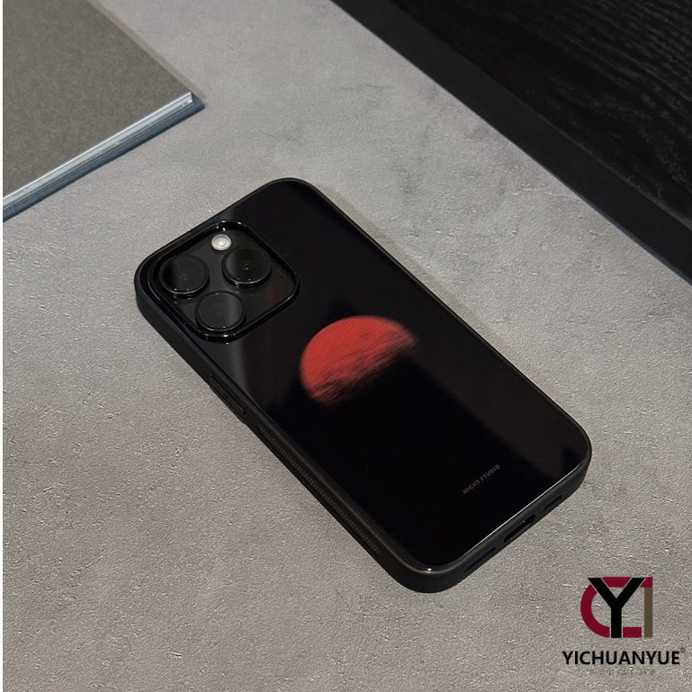 สำหรับ iPhone 13 12 14 11 15 Pro Max XR X Plus XS 6 7 กรณีโทรศัพท์แก้วรวมทุกอย่างกรณียากสไตล์จีนพระอาทิตย์ตกดินเคสเคส ny
