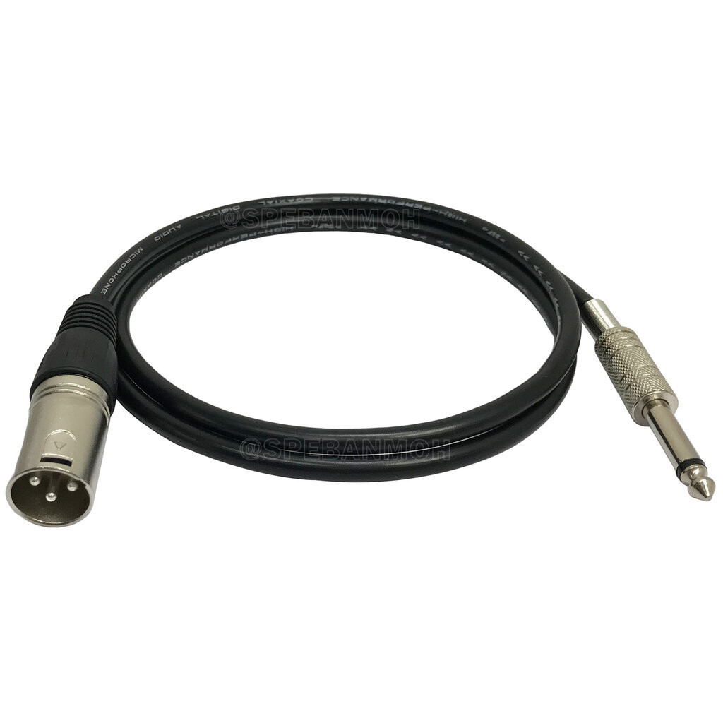 [ 1เส้น ] SSF-MIC-XLR-M-BLK สาย XLR ผู้ ออก MIC Mono สีดำ Black สายโมโน พร้อมหัว แคนนอน Male to ปลั๊กไมค์ สายสัญญาณเส...