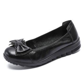 LURAD Sepatu Wanita Slip On Kulit Beige Sepatu Kerja Cewek Formal Awet Nyaman Dipakai OOTD 1887