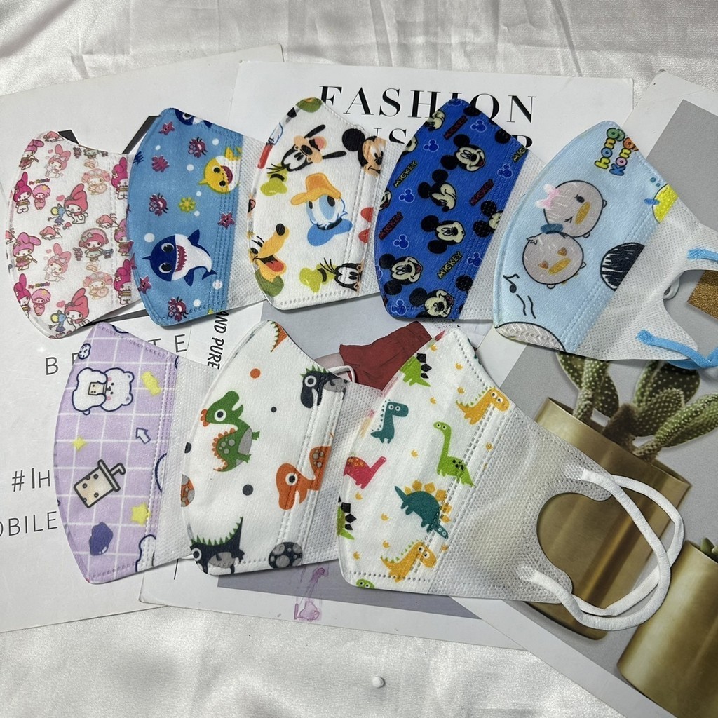 3D Maskแมสลายการตูนย์ แมสสำหรับเด็ก4-12ปี งานหนา3ชั้น 1แพ็คมี10ชิ้น พร้อมส่ง